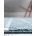thumbnail image 3 of Unique Loom Matrix Trellis Collection Area Rug - Tile (5' 3" Square Blue/Ivory), 3 of 5