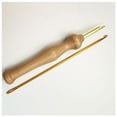 thumbnail image 3 of Punch Needle Crochet Needles Sewing Accessories Hole Wooden Handle Copper Tube Threader Patchwork DIY Handmade Craft Yarn, 3 of 9