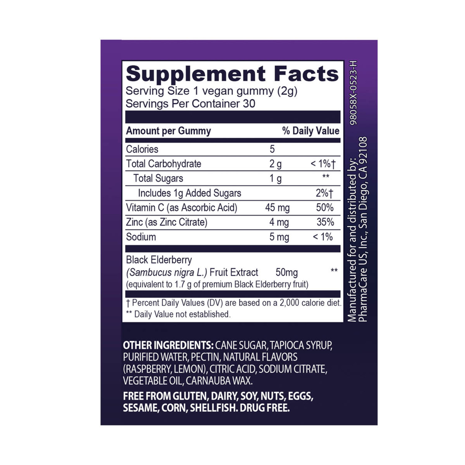 Sambucol Gominolas de Saúco con Vitamina C y Zinc, Apoyo Inmunológico, 30 Unidades 3