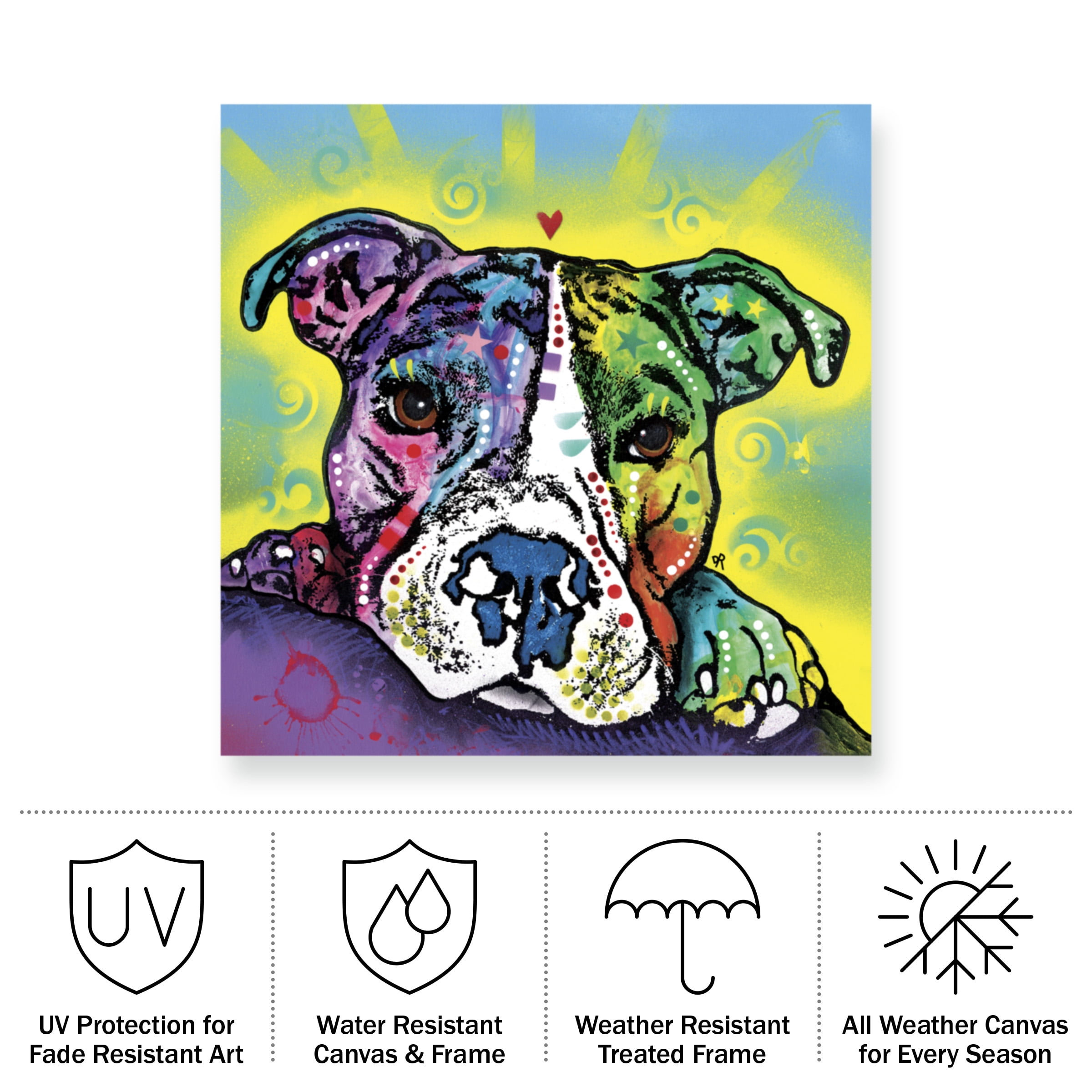 Dean Russo 'The Baby Pit Bull' Outdoor Canvas 24x24