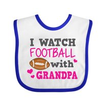 Inktastic I Watch Football with My Grandpa Girls Baby Bib