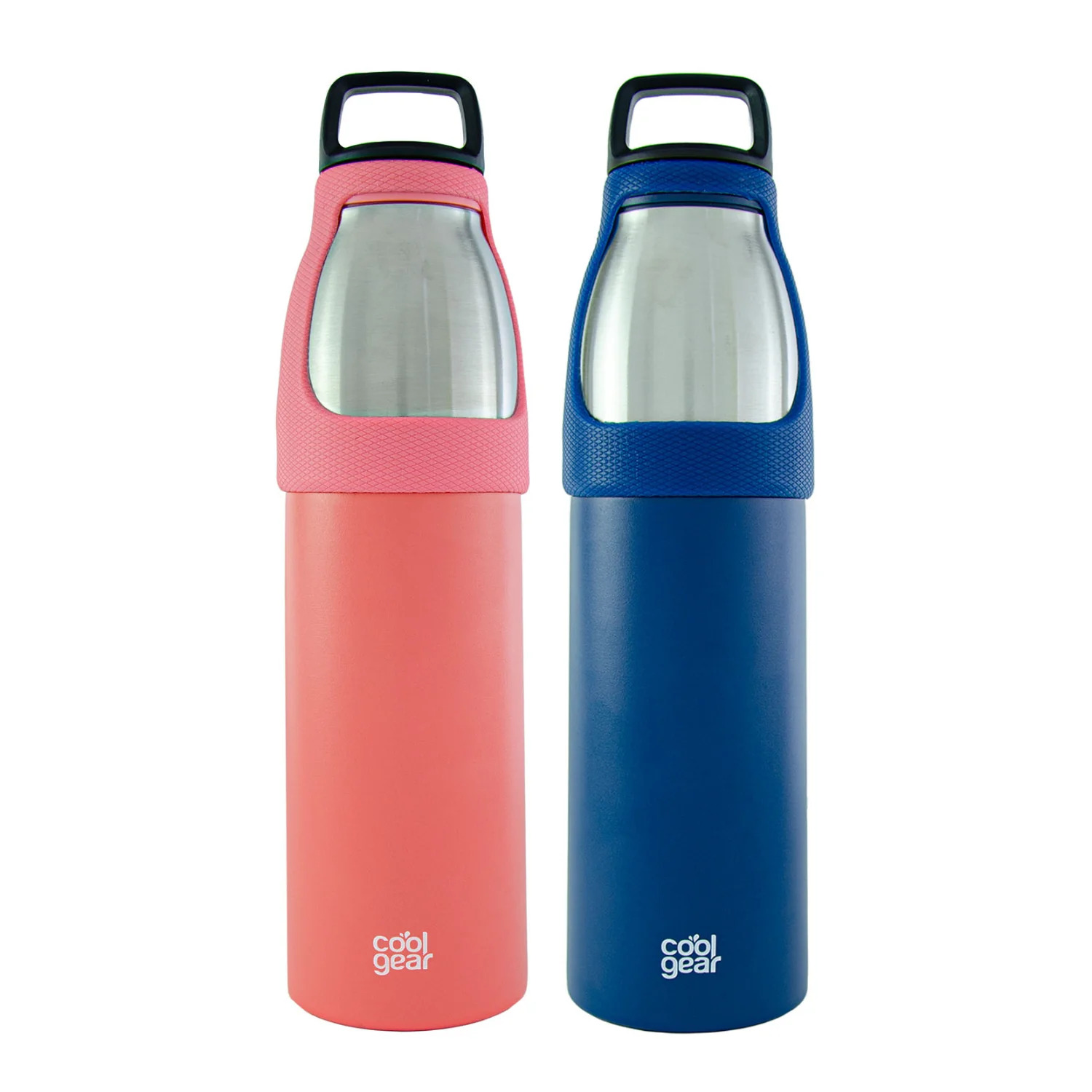 2 Pack COOL GEAR Saturn 24oz Stainless Steel Water Bottle | Silicone Tension Strap Tumbler - image 5 of 5
