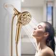 thumbnail image 5 of Cobbe 7 Spray Modes Filtered Multi-Function Detachable Shower Head 60-Inch Hose Brushed Gold, 5 of 11