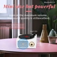 thumbnail image 3 of Altavoz inalámbrico Mini altavoz Bluetooth retro con forma de disco de vinilo atómico, reproductor de música giratorio portátil con mejora de graves, compatible con tarjeta TF/control de perilla AUX, 3 of 5