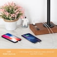 thumbnail image 2 of Industrial Table Lamp with Usb Interface Dimmable Bedside Lantern Shade with Touch Control Ac Socket Table Lamp Black Metal Bedside Lamp, Bedroom, Living Room, 2 of 3