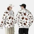 thumbnail image 2 of Sun Protection Hoodie Jacket, Brown Coffee Bean Print White Sun Shirts For Men Women Long Sleeve With Pocket Hiking Outdoor, 2 of 2