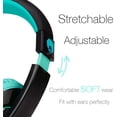 thumbnail image 3 of Auriculares Rockpapa Comfort+ ajustables con micrófono y volumen en línea para adultos y niños negro turquesa, 3 of 3