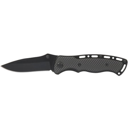 Ozark Trail Rail Clip Knife with 2.75" Black Finish Blade, 4" Aluminum Handle and Pocket Clip