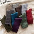thumbnail image 4 of comerut Autumn Winter Warm Unisex Solid Color Elastic Breathable Middle Tube Crew Socks, 4 of 8