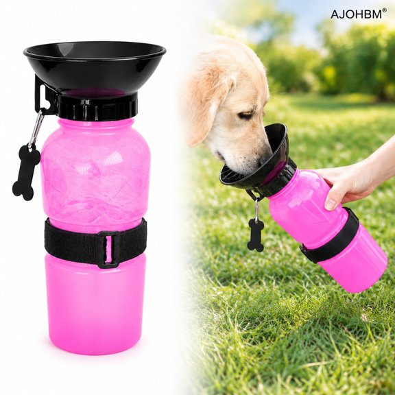 AJOHBM Dog Water Bottle, Pet Travel Squeeze Bottle, Food Grade Silicone
