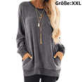 thumbnail image 2 of 1uds-Camiseta casual contraste cuello redondo-Gris-L, 2 of 6