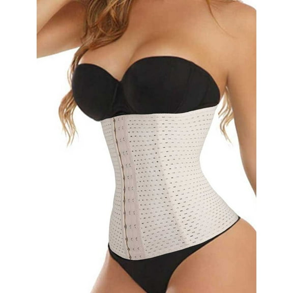 FOCUSSEXY Women Body Shaper Waist Trainer Tummy Cincher Corset Shaper Trainer Bustier Weight Loss Gym Shapewear Girdle for Gym Workout Sport