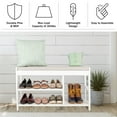 thumbnail image 4 of Lavish Home 3-Tier Shoe Bench with Cushioned Seat for Entryway (White), 4 of 7