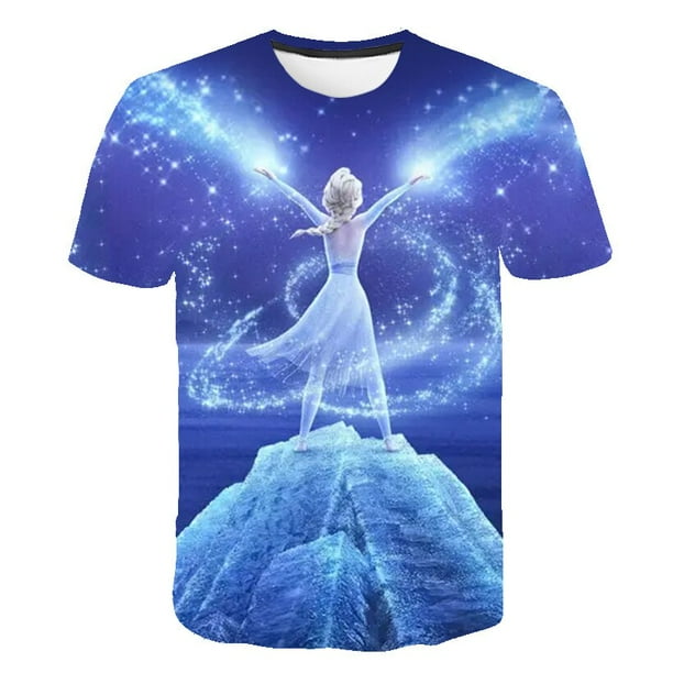 Anna Elsa Camiseta para niños Niños para niñas Niños Camisetas para niños Niño Bebé Niño Camiseta de dibujos animados Tops Ropa corta 2 3-14Years10T Gao Jinjia LED