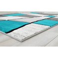thumbnail image 2 of HR HANDCRAFT RUGS HR Color Block / Geometric /Linear Contemporary Hand Carved Area Rug Turquoise - 5' x 7', 2 of 5