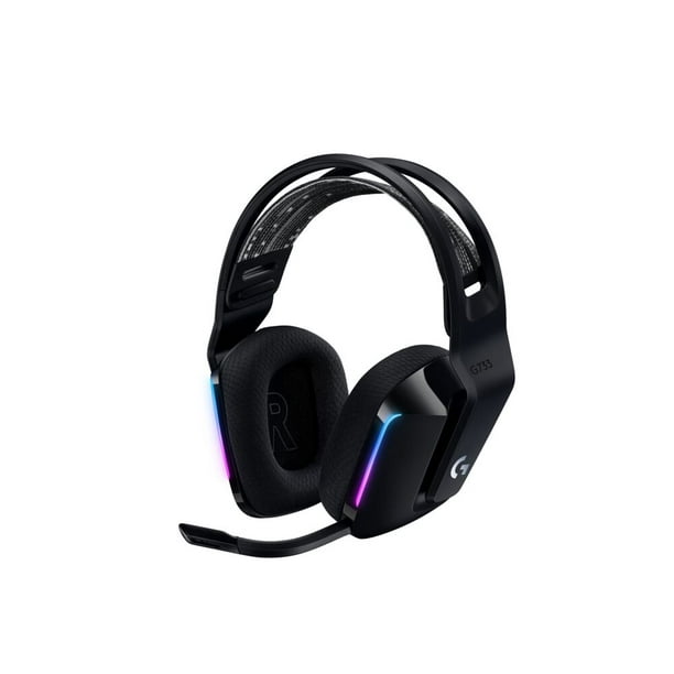 Logitech G733 LIGHTSPEED Wireless Gaming Headset with suspension headband, LIGHTSYNC Blue VO!CE mic technology PRO-G audio drivers, Black -