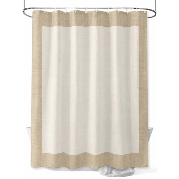 Shower Curtains Khaki Beige Bath Curtain Farmhouse Waterproof Bathroom Shower Curtain Set with Hooks Decoration 72 x 84 Inches