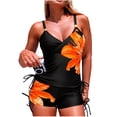 thumbnail image 2 of Traje de baño de dos piezas tankini para mujer, con estampado floral, estilo conservador, con aberturas laterales, de dos piezas, tankinis, para mujer, de 2 piezas, para mujer, 2 of 5