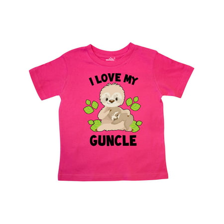 

Inktastic Cute Sloth I Love My Guncle with Green Leaves Gift Toddler Boy or Toddler Girl T-Shirt