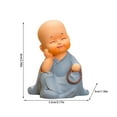 thumbnail image 3 of CxhicLuv Zen Monk Resin Figurine, Small Brown Buddha Statue for Living Room & Tea Table, Zen Home Decor, Calming Desktop Ornaments for Office, Mindful Christmas Decorations, 3 of 7