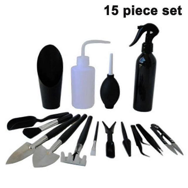 15-piece Set Transplanting Tools, Mini Garden Succulent Tool Small Gardening Hand Tools Set For Indoor Miniature Fairy Garden Plant Care