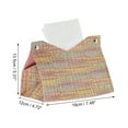 thumbnail image 2 of Funda de caja de pañuelos de patrón tejido duradera de 1 pieza para mesa de sala de estar, color PU variado, 2 of 3