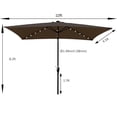 thumbnail image 5 of GZXS 10 X 6.5T Rectangular Patio Umbrella Solar Led Lighted Outdoor Market Table Waterproof Umbrellas Sunshade With Crank And Push Button Tilt For Garden Deck Backyard Pool, 5 of 5