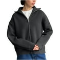 thumbnail image 2 of YueHuiYing Womens Long Sleeve Zip Up Sweaters Lightweight Fall Fashion Sweater Jacket Knitted Fall Winter Clothes, 2 of 8