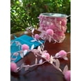 thumbnail image 2 of The Ribbon People Pink Leaves with Pom Pom Wired Craft Ribbon Garland 0.75" x 22 Yards, 2 of 2