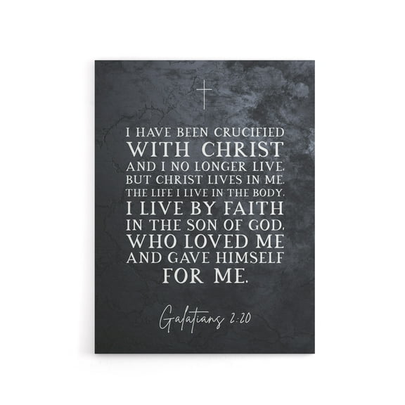 Galatians 2 20 Christ Lives In Me Bible Quote Canvas Wall Art Print 12X16"