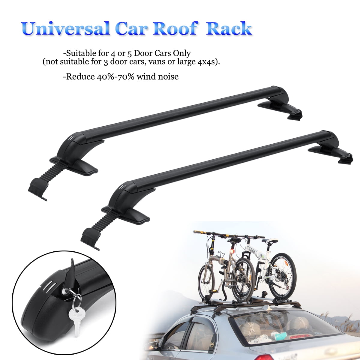 41.3" Car Roof Rack Aluminum Adjustable Cross Bar Luggage Carrier Window