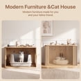 thumbnail image 4 of YDN Cat Litter Box Enclosure, Wooden Cat Washroom Furniture Striped Rolling Door, Pet House, Fit Most of Litter Box, Nature, 4 of 7