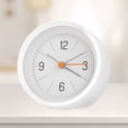 thumbnail image 2 of Alarma electrónica confiable lindo panel transparente reloj despertador analógico para dormitorios estante escritorio blanco, 2 of 12