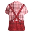 thumbnail image 4 of XIAOCHA Men's Oktoberfest Themed Shirt Short Sleeve Collared Button Up Gingham Print Tee Festive Bavarian Style Casual Party Top, 4 of 4