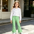 thumbnail image 6 of sususu Girls School Uniform Pants 13-14T Kids Flare Leggings Elastic Waist High Stretchy Bell-Bottoms Preppy Trousers with Pockets, 6 of 8