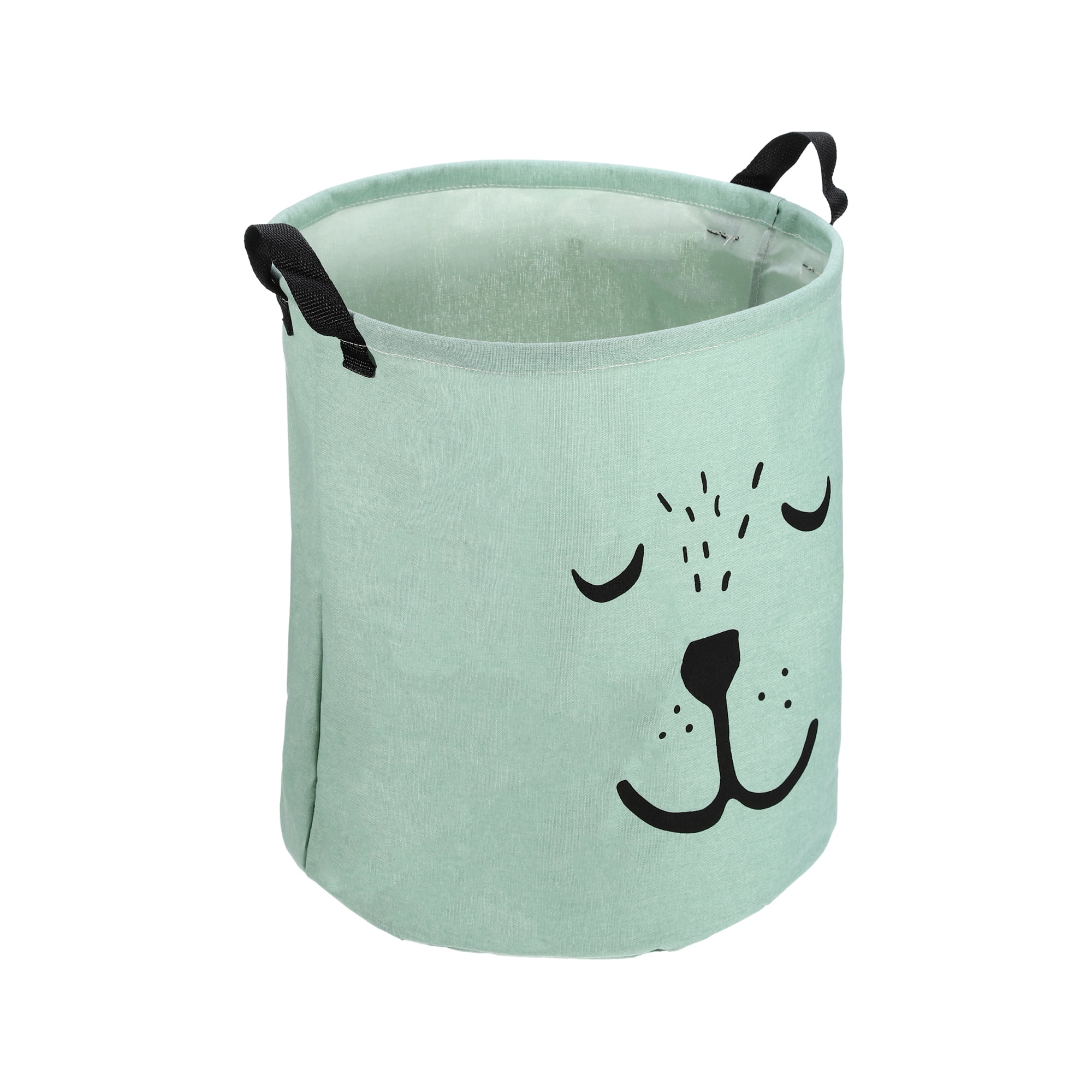 Unique Bargains Foldable Cylindrical Laundry Basket 15.75"x13.78" 40L Green 1 Pc