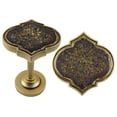 thumbnail image 2 of Urbanest Medallion Curtain Holdback – Elegant Drapery Tieback, Farmhouse Drapery Hardware for Stylish Window Treatments, 2 Pieces, Gold with Mosaic Glass, 2 of 2