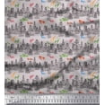 thumbnail image 1 of Soimoi Georgette Viscose Fabric Animals,Bird & Tree Modern Style Printed Fabric 1 Yard 42 Inch Wide, 1 of 3