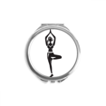 thumbnail image 1 of Yoga Girl Stand Keep Outline Hand Compact Mirror Round Portable Pocket Glass, 1 of 3
