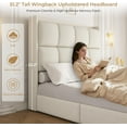 thumbnail image 4 of Mabor Queen Size Bed Frame Tall Headboard Upholstered Platform Bed Frame with 9 Metal Legs, No Box Spring Needed, White, 4 of 8