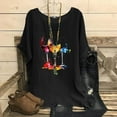 thumbnail image 1 of Qiopertar T-Shirts Imprimés Mode pour Femmes Col Rond Manches Courtes Raglan T-Shirt Ample en Coton Lin Blouses Grandes Économies de Vacances! Liquidation Moins de 5$ Livraison Gratuite, 1 of 5