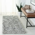 thumbnail image 5 of SAFAVIEH Rio Kynaston Solid Polyester Shag Area Rug, Black/Ivory, 6' x 6' Square, 5 of 5