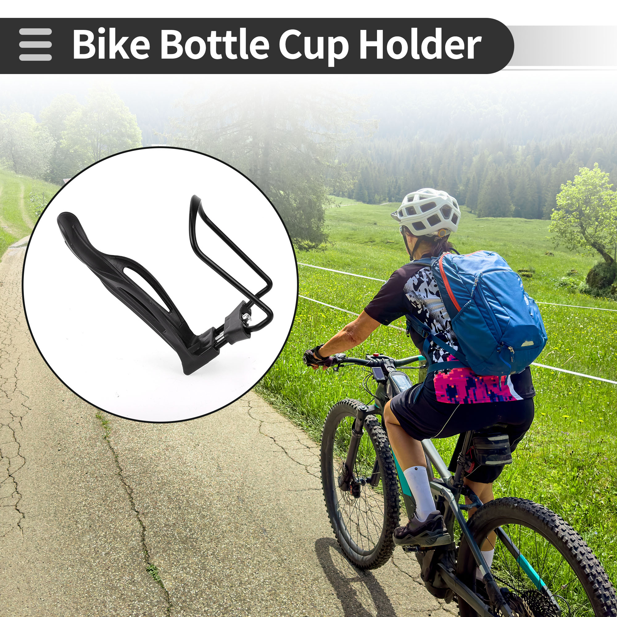 Unique Bargains Bike Bottle Cage Rack Adjustable Aluminium Alloy Drinks Holder Black