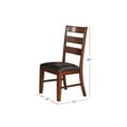 thumbnail image 2 of Back Dining Side Chairs, Of 2, Brown. Solid Wood Frame, 250 Lbs Weight Capacity. Comfy Padded Seats, Leather-effect Upholstery. Ideal For Room & Kitchen. 19" D X 23" W 40" H. 16 Lb Each. 12" 41" H, 2 of 2