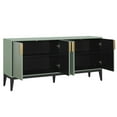 thumbnail image 5 of Green Accent Cabinet, Atumon Storage Cabinet Furniture, Modern Buffet Sideboard, Wooden Accent Cabinet with 4 Doors, Accent Storage Cabinet for Entryway Hallway Living Room, 63"L x 15.6"W x 29.9"H, 5 of 10