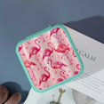 thumbnail image 4 of Autua Flamingos Hearts Kitsch PU Leather Jewelry Box for Necklace Ring Earring Storage Travel Case with Zipper Green, 4 of 5