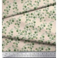thumbnail image 3 of Soimoi White Silk Fabric Leaf Leaves Printed Fabric 1 Yard 44 Inch Wide, 3 of 3