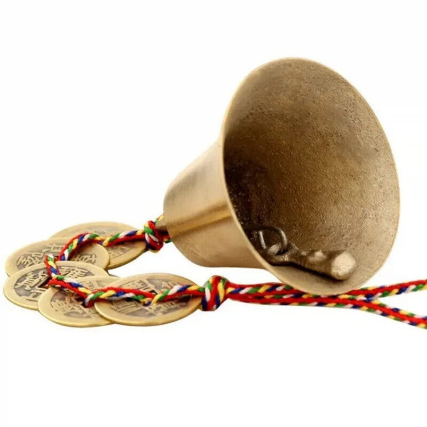 Brass bell hanging wind chimes five emperors copper coin bell five-color wire -