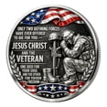 thumbnail image 3 of US Veteran Challenge Christ & Veteran Commemorative With Patriotic American Flag Design Memorial For Veterans Collectors, 3 of 9