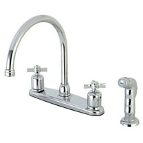 Kingston FB791ZXSP Millennium Two-Handle 4-Hole 8" Centerset Kitchen Faucet with Side Sprayer in Polished Chrome